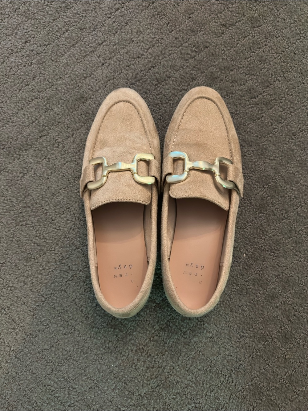 a new day Beige Suede Horsebit Loafers